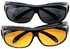 2-Piece Wrap Around Night Vision Sunglasses Set