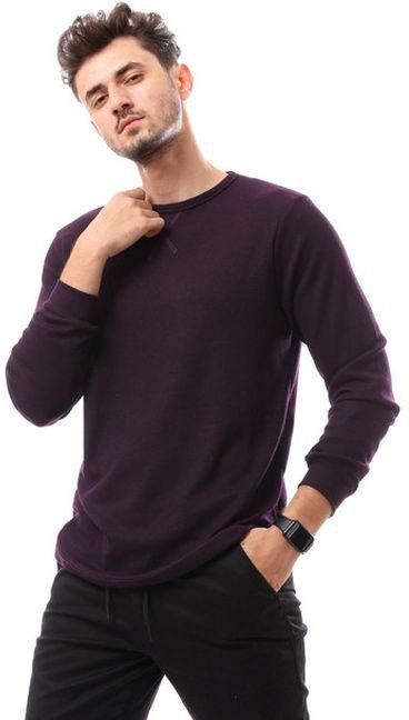 Andora Purple Slip On Round Neck Pullover
