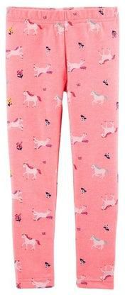 Unicorn Printed Leggings Pink/White