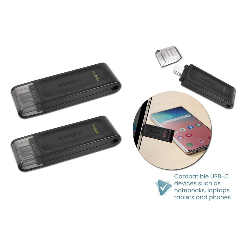 Kingston USB 3.2 Type-C DataTraveler® 70 Flash Drive