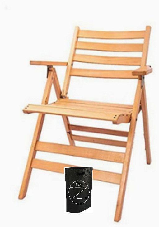 Multipurpose Foldable Beech Wood Chair Beige+zigor special bag