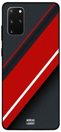Skin Case Cover -for Samsung Galaxy S20 Plus Red And White Strips Over Dark Grey Pattern Red And White Strips Over Dark Grey Pattern