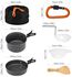 KHFSY 10pcs Set tableware Camping Cookware Mess Kit Cookset Outdoor Cooking Picnic Equipment Pot Pan Bowls Backpacking Hiking Gear Set