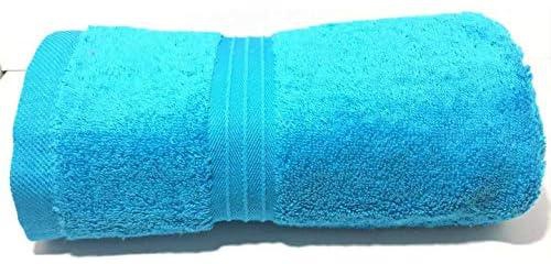 منشفة حمام للشاطئ من القطن بنمط سادة ضمان لمدة عام واحد، لون ازرق، مقاس 50 سم × 100 سم