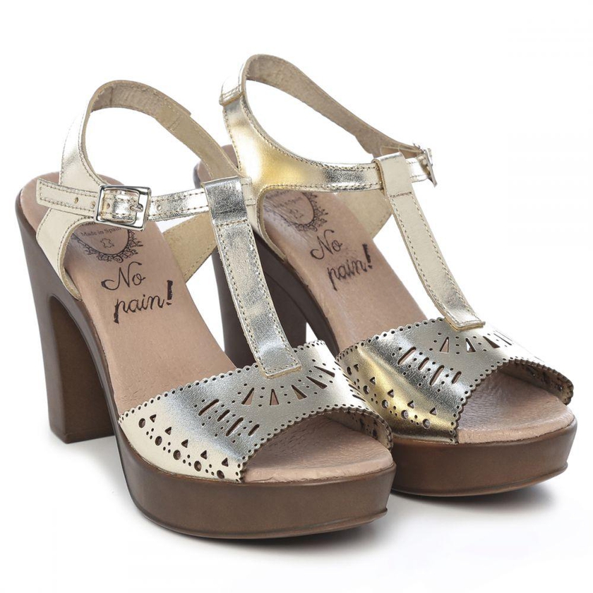 Almatrichi 35201150008 Catherine ""No Pain"" Platform Heel Sandals for Women - 36 EU, Gold