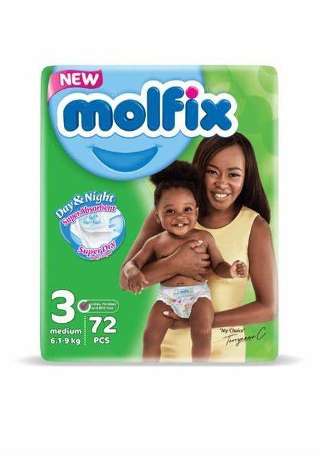 Molfix Baby Day & Night Jumbo Pack Size 3, 6.1 To 9Kg(72pcs)x2