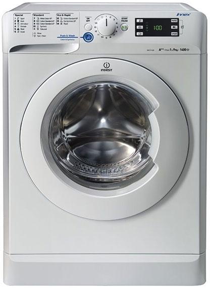Indesit Front Loading Digital Washing Machine, 9 KG, Silver - XWE 91483X S EU