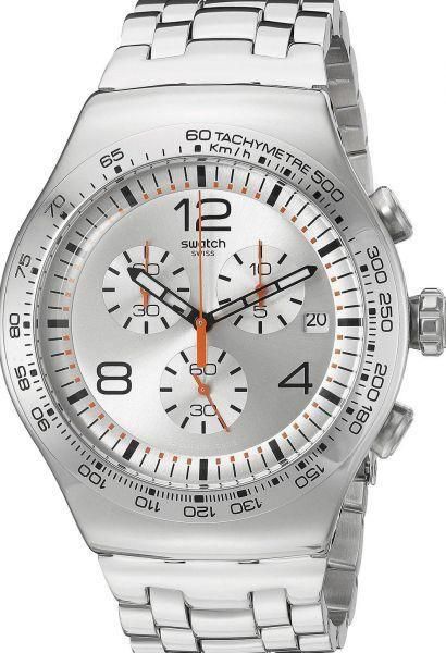 Swatch Silver Stainless Silver dial Watch for Men's YOS445G
