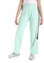 Solid Pattern Girls Pants with Decorated Side Chain - Black & Mint Green