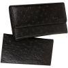 Access Denied Rfid Blocking Womens Leather Wallet and Checkbook Black Ostrich