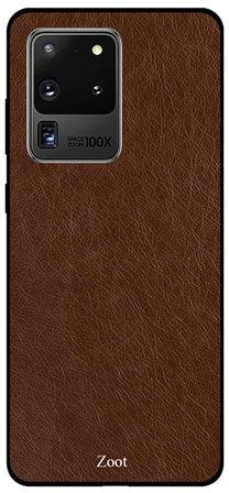 Skin Case Cover -for Samsung Galaxy S20 Ultra Dark Brown Leather Pattern Dark Brown Leather Pattern