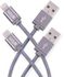 STM Elite Cable, Braided Lightning and Micro USB Cable 2pk ‫(20cm) - Grey
