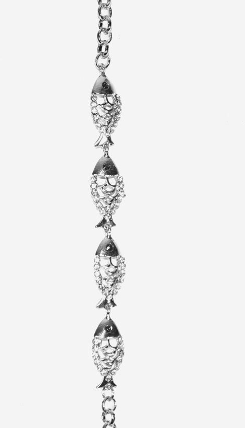 ZISKA Chains Bracelet With a Stone - Silver