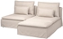 SÖDERHAMN 2-seat sofa with chaise longue - Gransel natural
