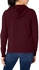 Casual Zipped Hooded Sweatshirt - Dark Red