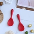 Silicone Rice Paddle Rice Spoon Non Stick Heat Resistant Round Shallow Head Food Service Spoon Kitchen Utensils for Rice Mashed Potato Potato Salads Desserts or More Red(Set of 2)