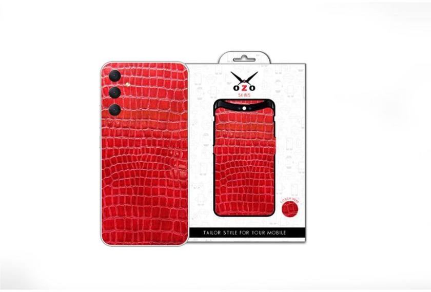 OZO Skins OZO Luxury Skin Red Leather Snack (SC115BLCA) For Samsung Galaxy A04s