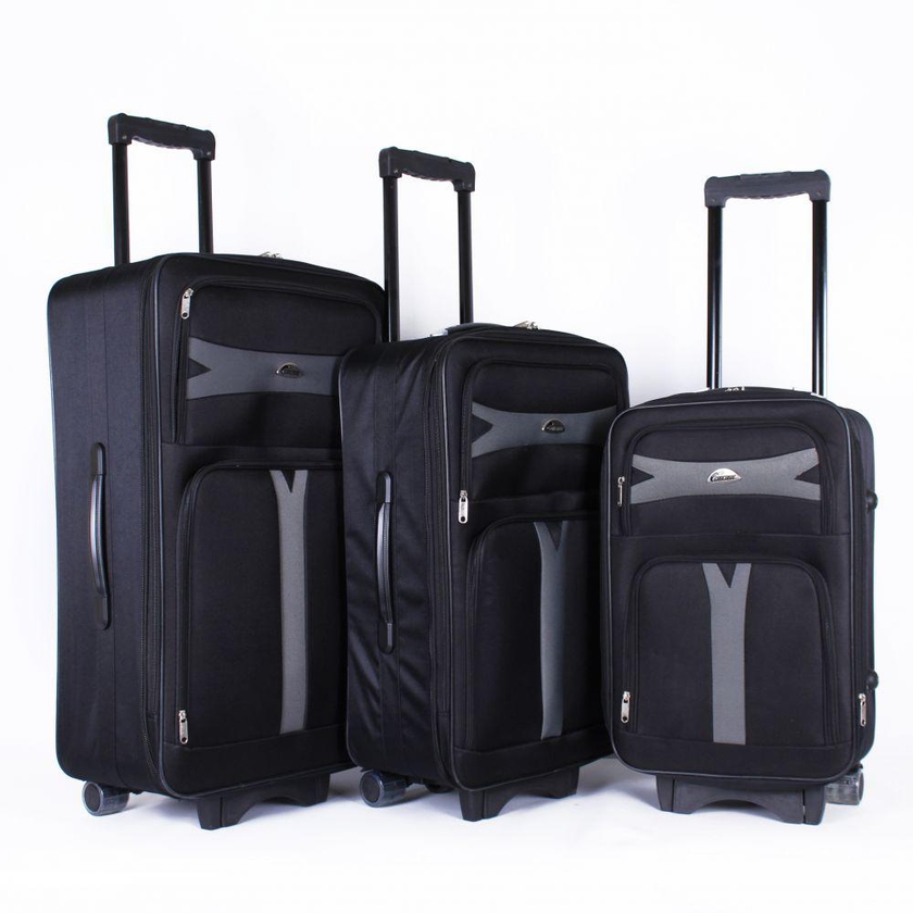 Concord Luggage Trolley Bags Set Of 3 Pieces, Black - 97315