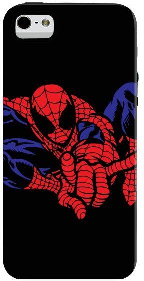 Stylizedd Dual Layer Tough Case Cover Matte Finish for Apple iPhone SE / 5 / 5S - Spidey in Air