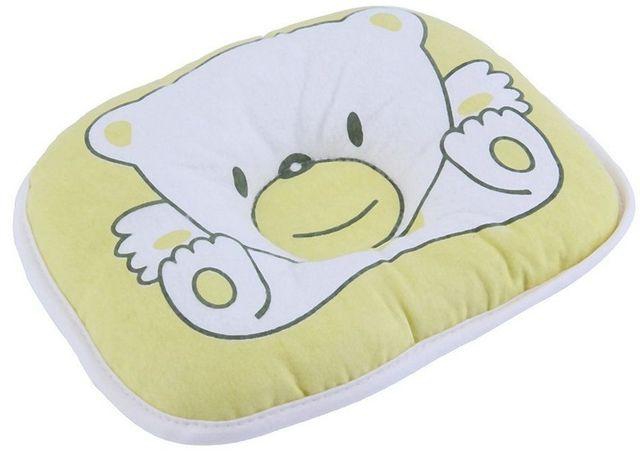 Allwin Bear Pattern Pillow Newborn Infant Baby Support Cushion Pad Prevent Flat Head-Yellow