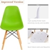 Dining Chairs, Modern Kitchen Dining Side Chair, Casual Shell Chair, Eames Style Chair, Plastic Chairs with Wooden Legs, for Home Office Hotel Bistro Cafe Restaurant, Set of 2 (Green)