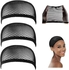 Synthetic Hair Mesh Hats 3 Pieces Black