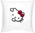 وسادة ديكور بطبعة قطة هاللو كيتي أبيض/أحمر/أسود 16x16بوصة
