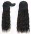 Black Hat wig female curly hair fashion cap natural hair for lady Black 26 Inch