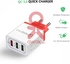 Fast Phone Charger QC3.0 3 Ports USB EU US Plug Power Adapter Travel Charger Power Adaptor Socket Home Converter Wall Charger PAA0552R-EU, Red ...
