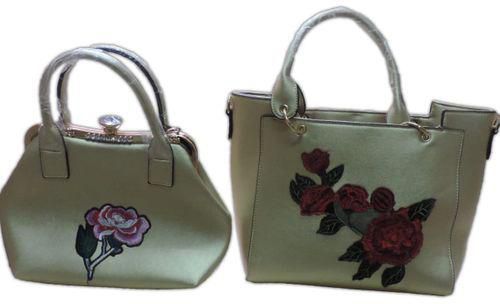 Generic White Floral 2 In 1 Leather Handbag