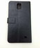 محفظة جلدية لجوال هواوي اونور جي750 لون اسـود - Leather Flip Case for Huawei Honor 3X G750