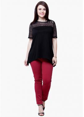 Faballey Curve Lace Spell Top Black 3XL