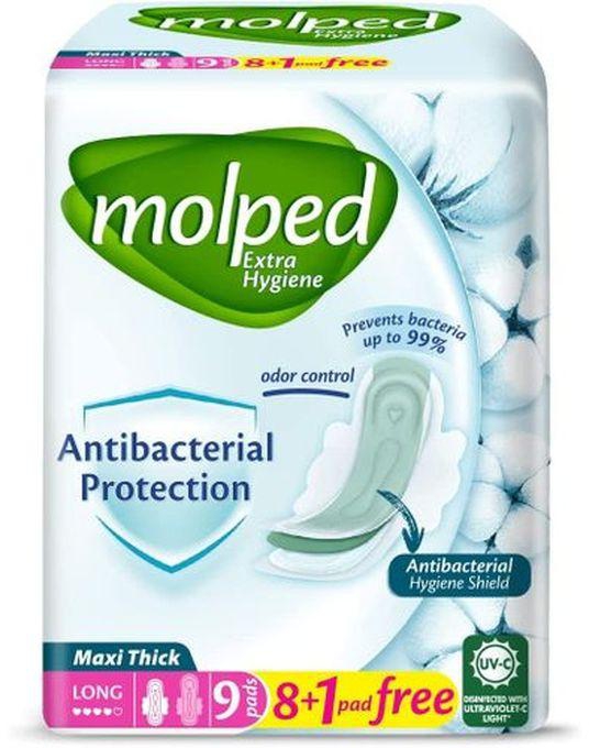 Molped Maxi LONG Antibacterial , 9 Pads