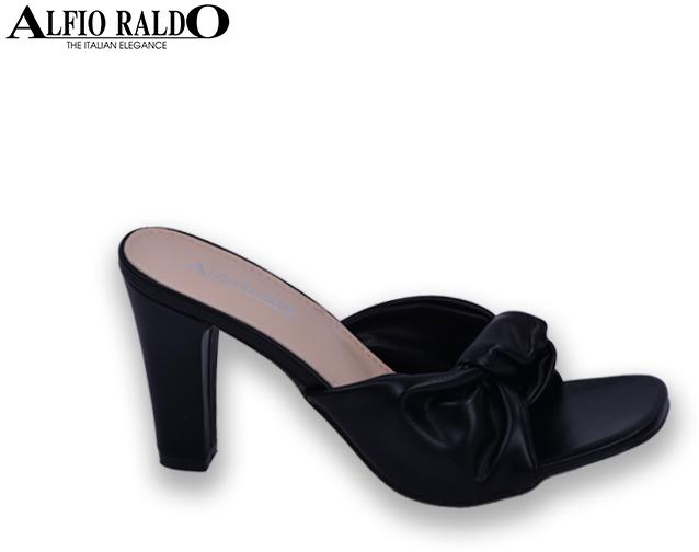 Alfio Raldo di Classe Knotted Open Toe Sandal Heels (Black)