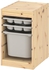 TROFAST Storage combination with box/trays - light white stained pine/grey 32x44x52 cm