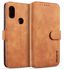 DG.MING Retro Oil Side Horizontal Flip Case For Xiaomi Redmi Note 6 Pro, With Holder & Card Slots & Wallet (Brown)