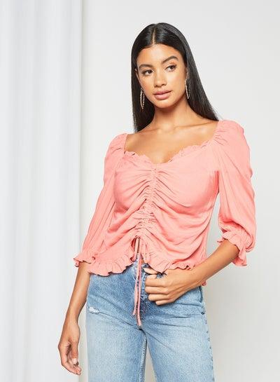 Ruffle Detailed Top Pink
