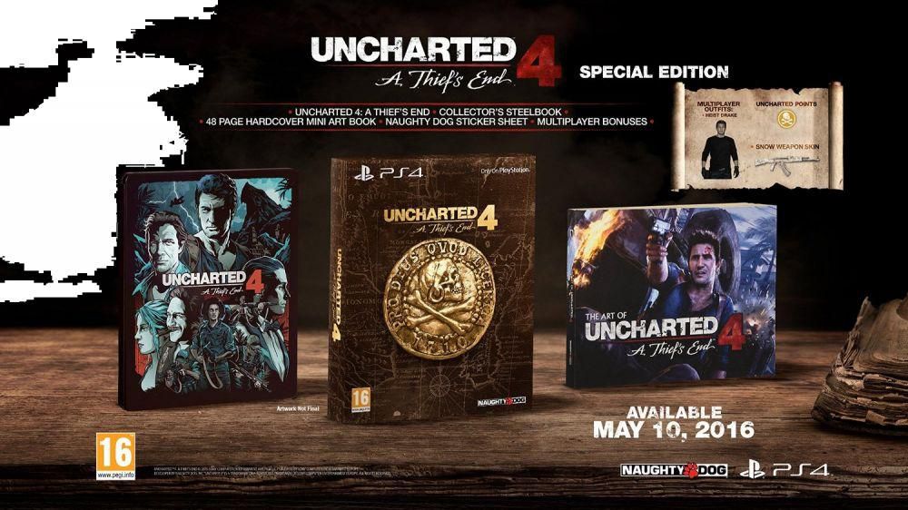 uncharted 4 spicial edition للبلاي ستيشن 4 من نوتي دوج انك