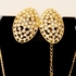 NEOGLORY 16K Gold Plated Wintersweet Inserted Diamond  Earring/Earrings Pendant Jewelry Sets