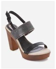 Shoe Room Block Heel Sandals - Black
