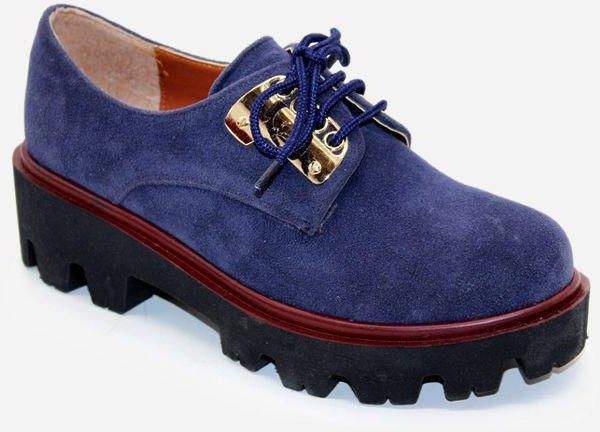Tata Tio Suede Lace Up Shoes - Dark Blue