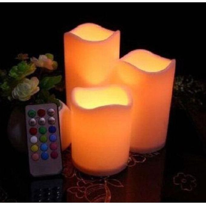 LED Candles With Remote- 3 Pcs