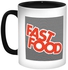 كوب قهوة مطبوع عليه "Fast Food" أسود / أبيض / أحمر