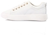 Mr Joe Plain Lace Up Leather Platform White Sneakers