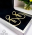 3Diamonds Earrings With The Letter H, Gold Plated Without Lobes - High Quality