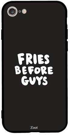 غطاء حماية واق لهاتف أبل آيفون 8 نمط 1 مطبوع بعبارة "Fries Before Guys"