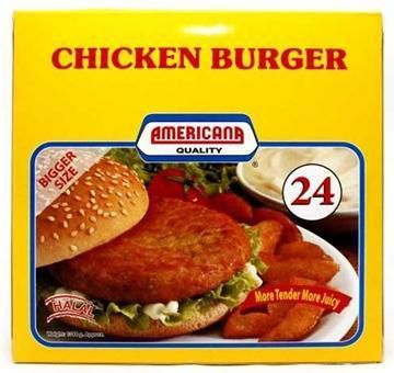 Americana Unbreaded Chicken Burger - 1344 g