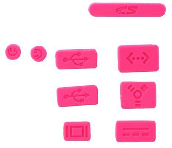 Ozone 9 Piece Anti-Dust Plug Kit for MacBook Pro 13 15 17 /Air 13 - Hot Pink