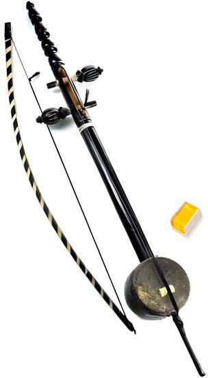 Traditional Egyptian Wooden Rababa Rebab String Musical Instrument With Bow & Rosin