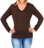 Be Positive Pbw01501 Pullover For Women-Brown, Medium